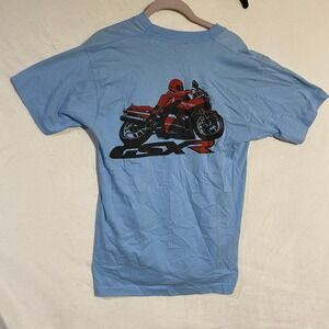 Suzuki GSX-R Motorcycle Graphic T-Shirt Boys Blue Short Sleeve Sportbike Tee